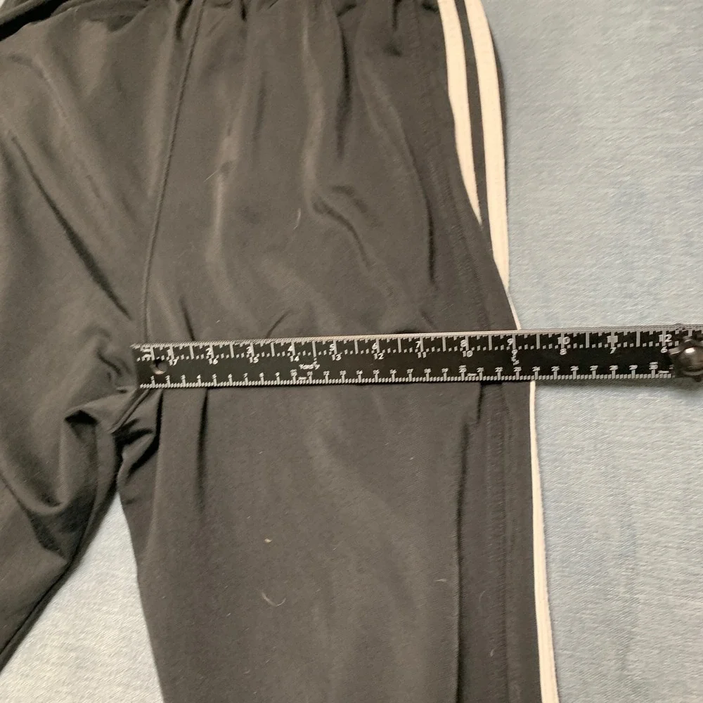 Adidas Primegreen Track Pants Mens Medium Black 3 Stripes Ankle Zip Drawstring